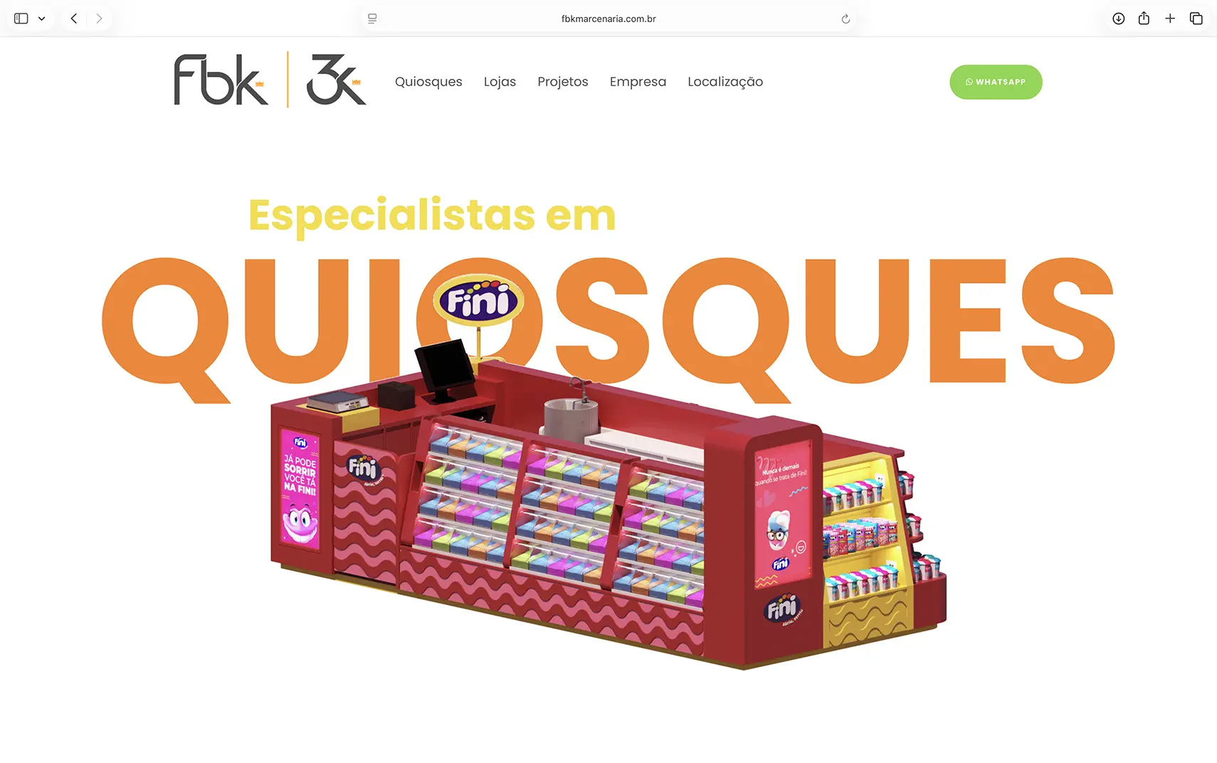 Site institucional criado pela Chez Publicidade para a FBK Marcenaria de Itu/SP